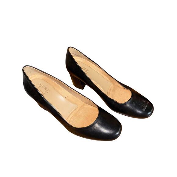 NATURALIZER BLACK LEATHER HEELS SIZE 8 - Picture 1 of 8